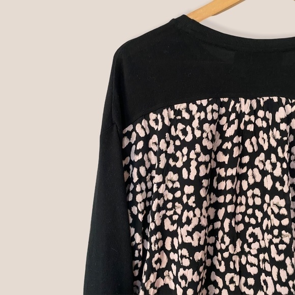 Jones New York Black Knit Leopard Top - Picture 6 of 8